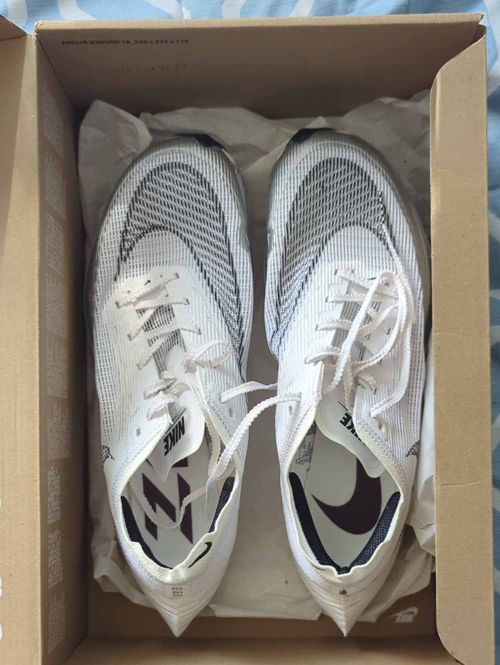 Nike Vaporflys White and Black-Accented Running Shoes